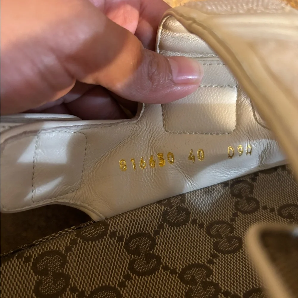 Gucci Beige Monogram Sandals - Picture 6 of 6